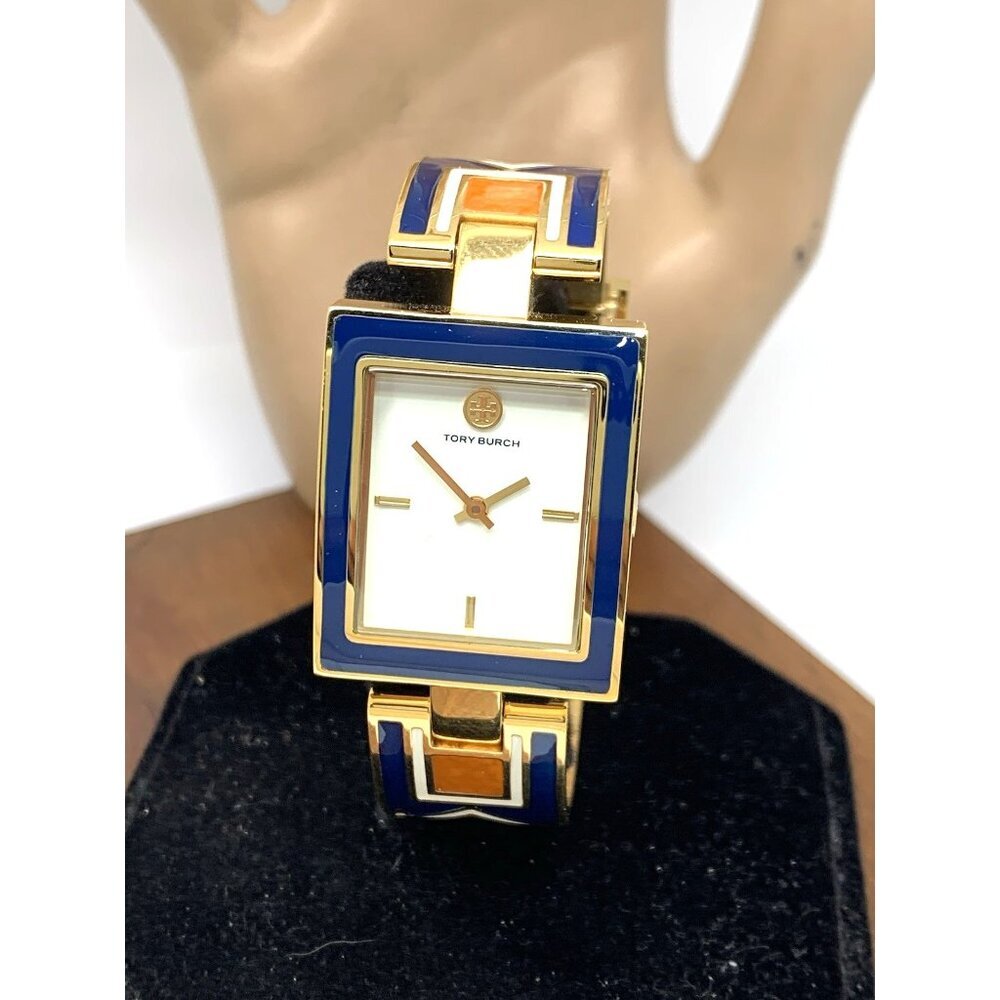 Tory Burch Women's Watch TBW5052 Buddy Quartz Bangle Blue Gold Stainless Steel